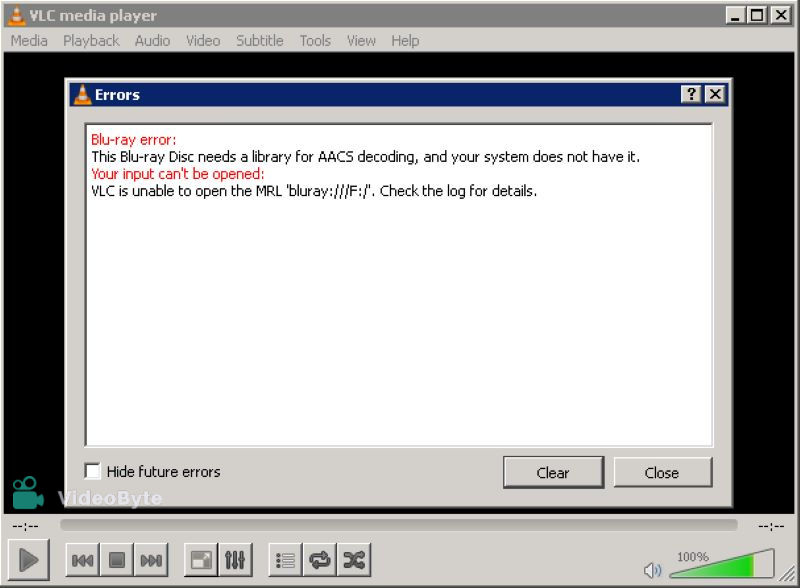 VLC Blu-ray Playback Error