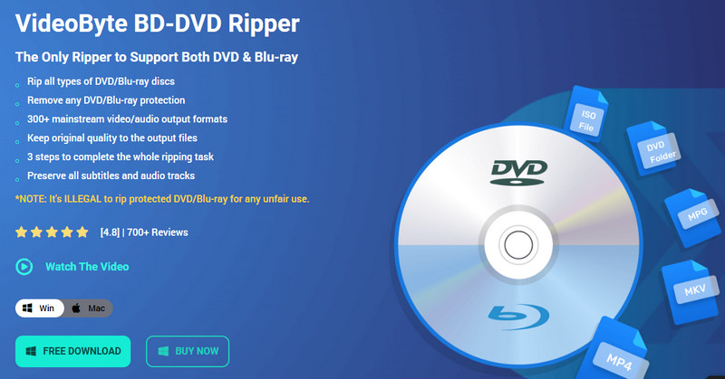 Videobyte bd DVD Ripper Interface