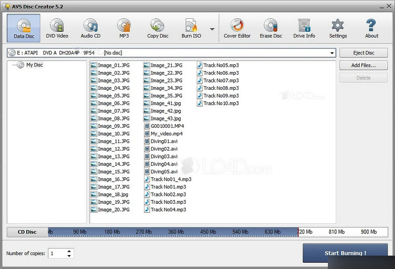 AVS Disc Creator Free Interface