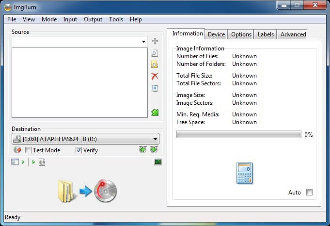 Burn Bluray from ISO with Imgburn