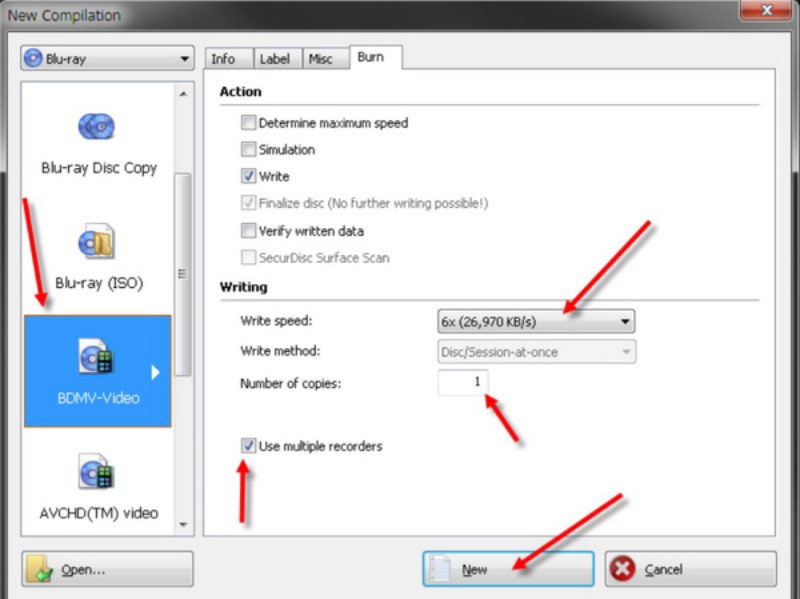 Adjust Blu-ray Burning Settings in Nero Burning