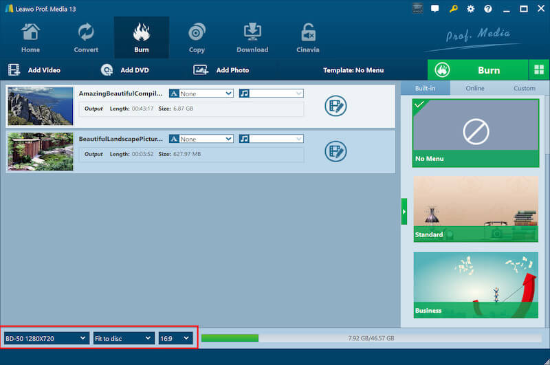 Burn MKV to Blu-ray Via Leawo Blu-ray Creator