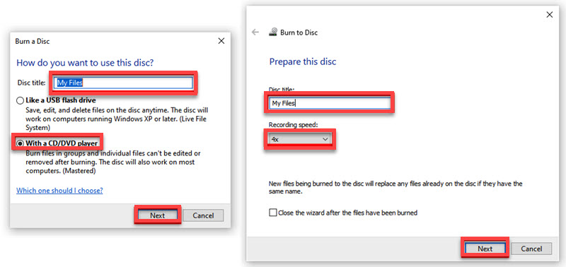 Burn MP4 to DVD with File Explorer