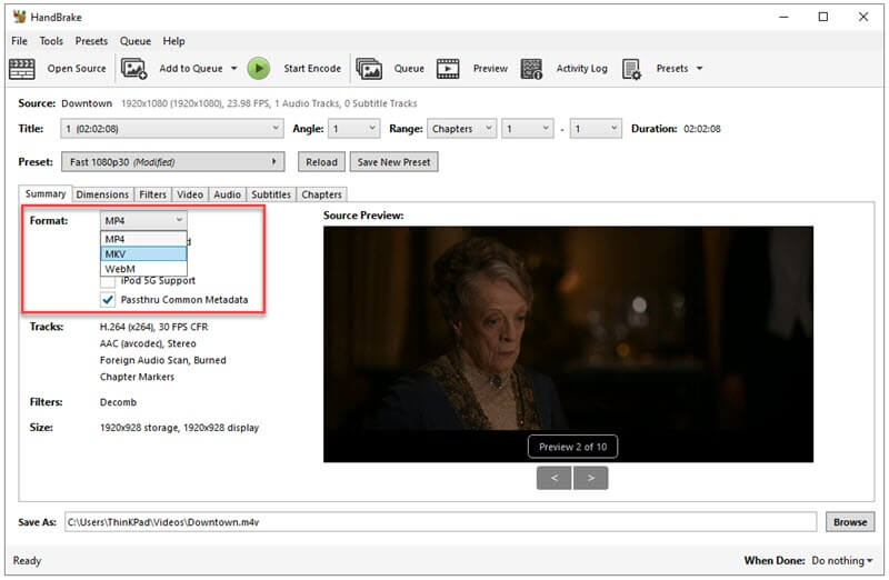 Handbrake Summary