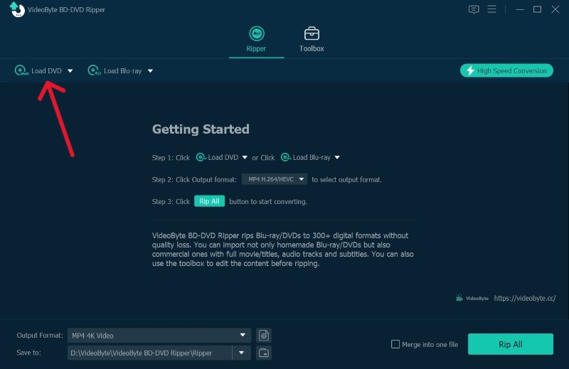 Videobyte Ripper Mian Interface