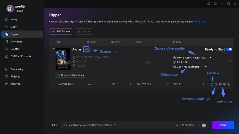 Convert DVD to MP4 Using DVDFab