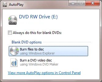Autoplay Windows Burn Dvd