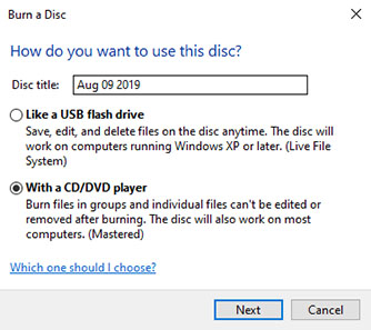 Choose Dvd Disc Windows