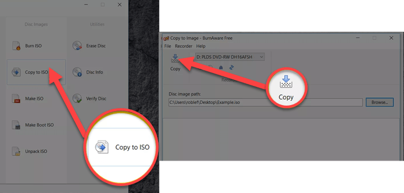 Copy DVD to ISO with BurnAware