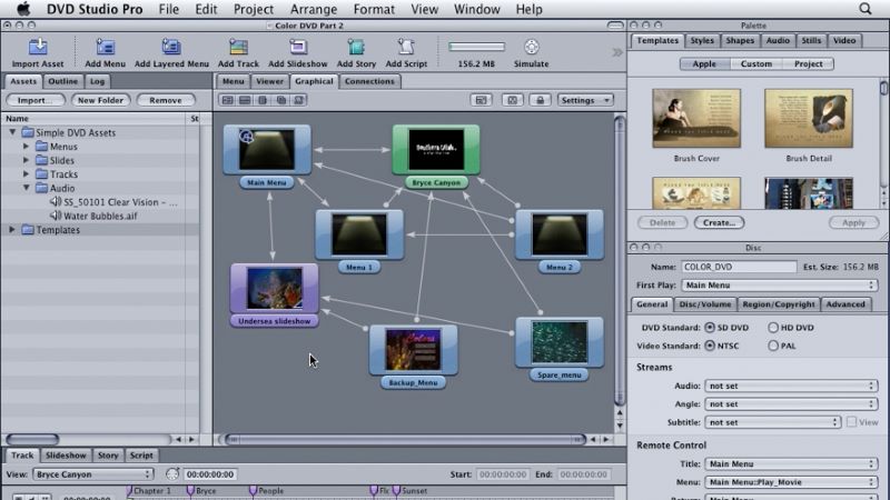 DVD Studio Pro Interface