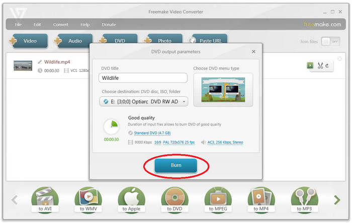 Freemake DVD Menu Creator