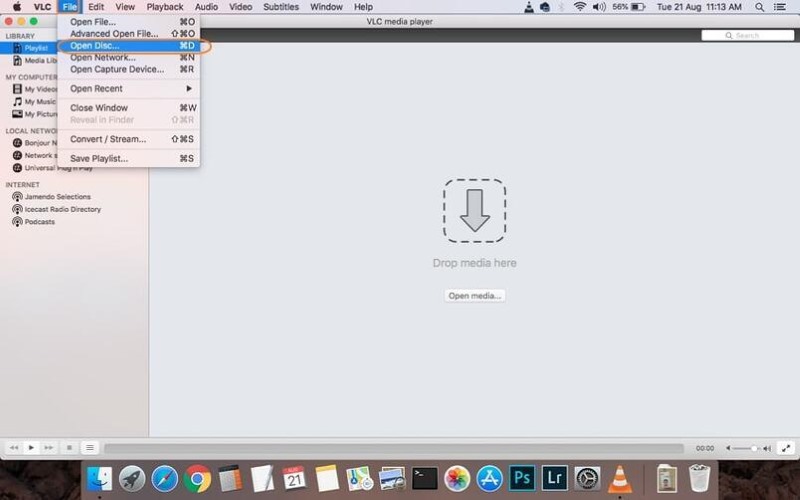 VLC Ma DVD Ripper Open Disc