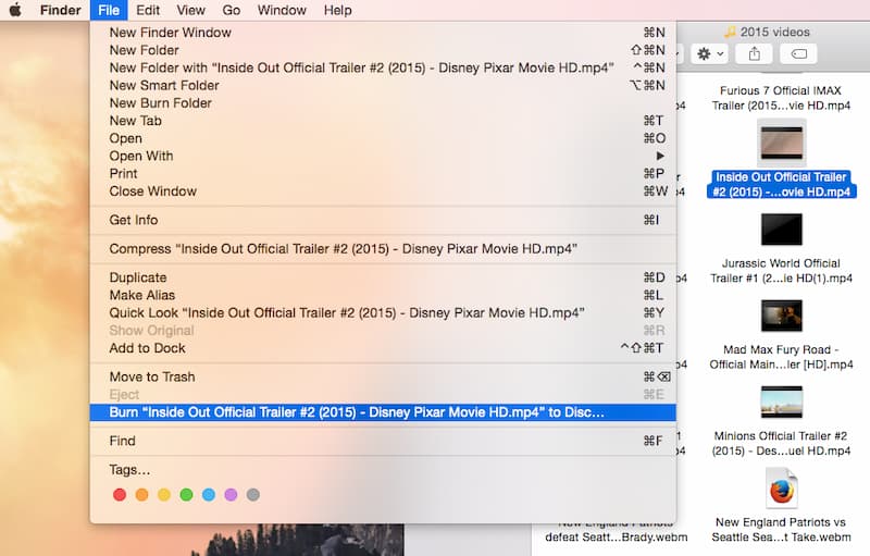 Burn with Finder