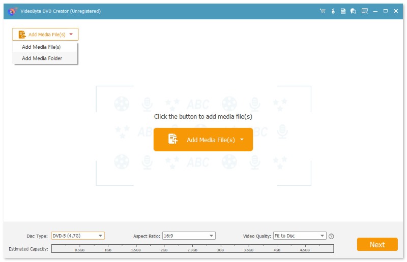 Videobyte DVD Creator Add Fiels