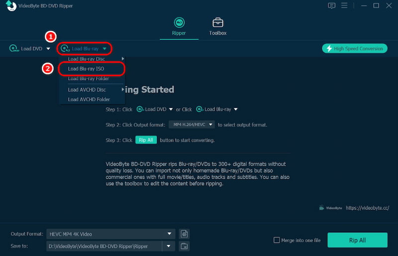 Load Blu Ray ISO