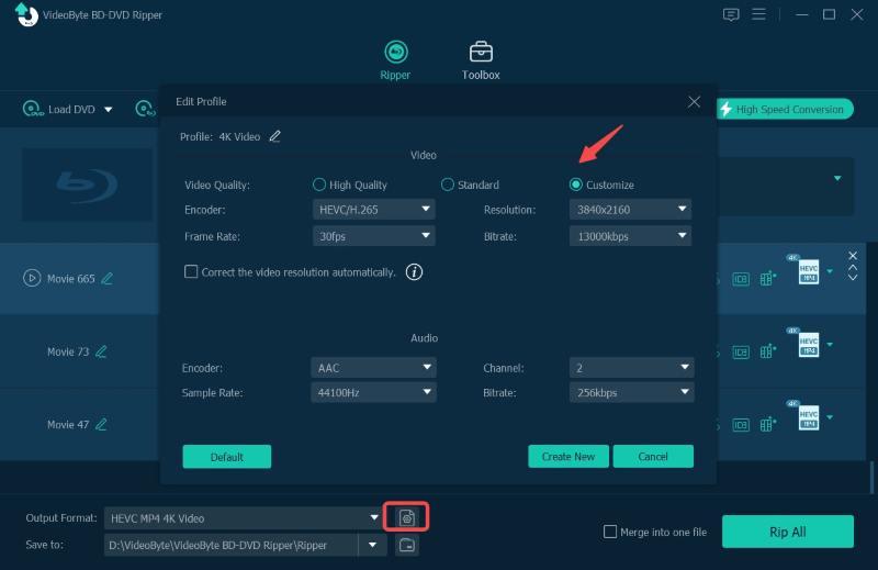 Customize Settings for Blu-ray Discs