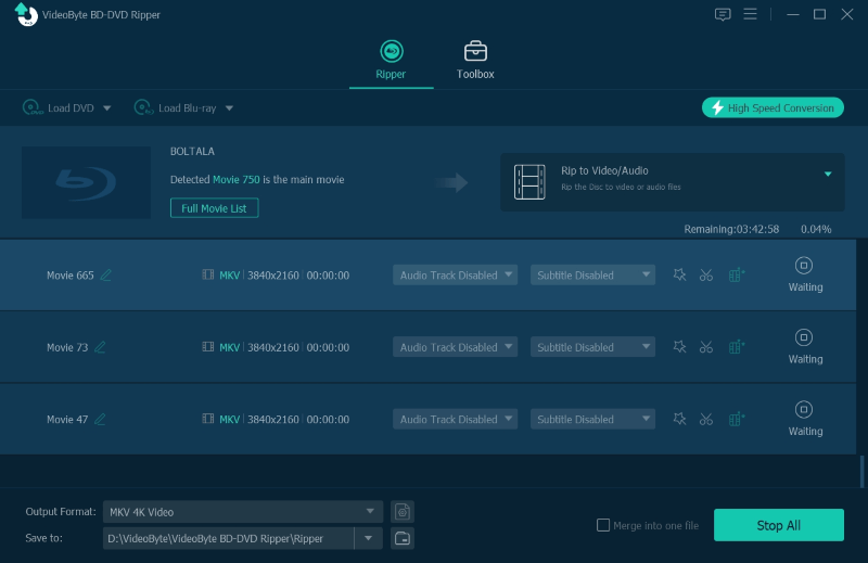 Select MKV Format to Convert