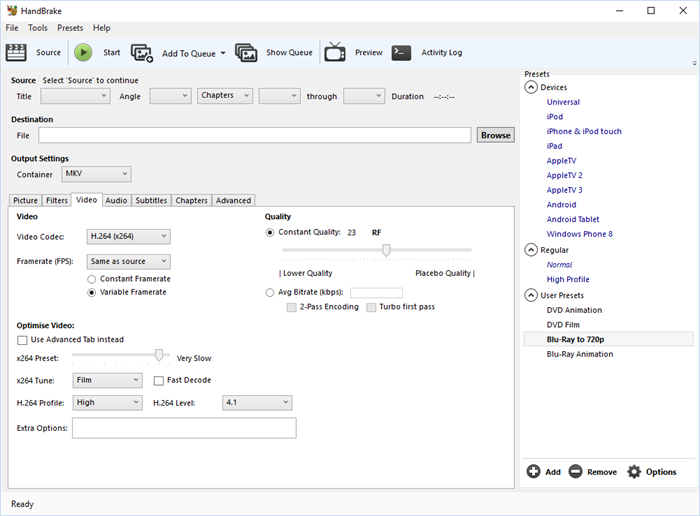 Compress Blu-ray With HandBrake