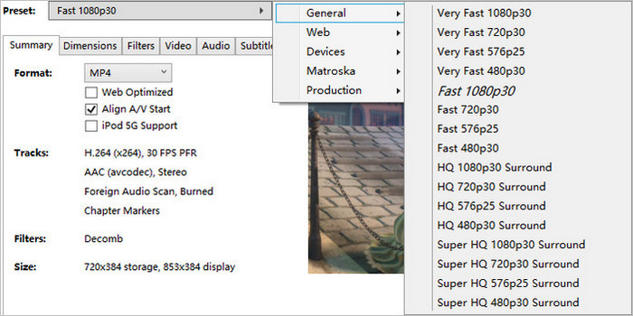 Handbrake Output Quality